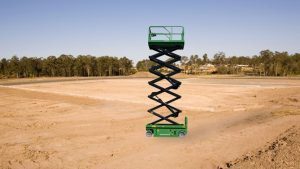 blog 9 Jovoo electric scissor lift going upward in large ground