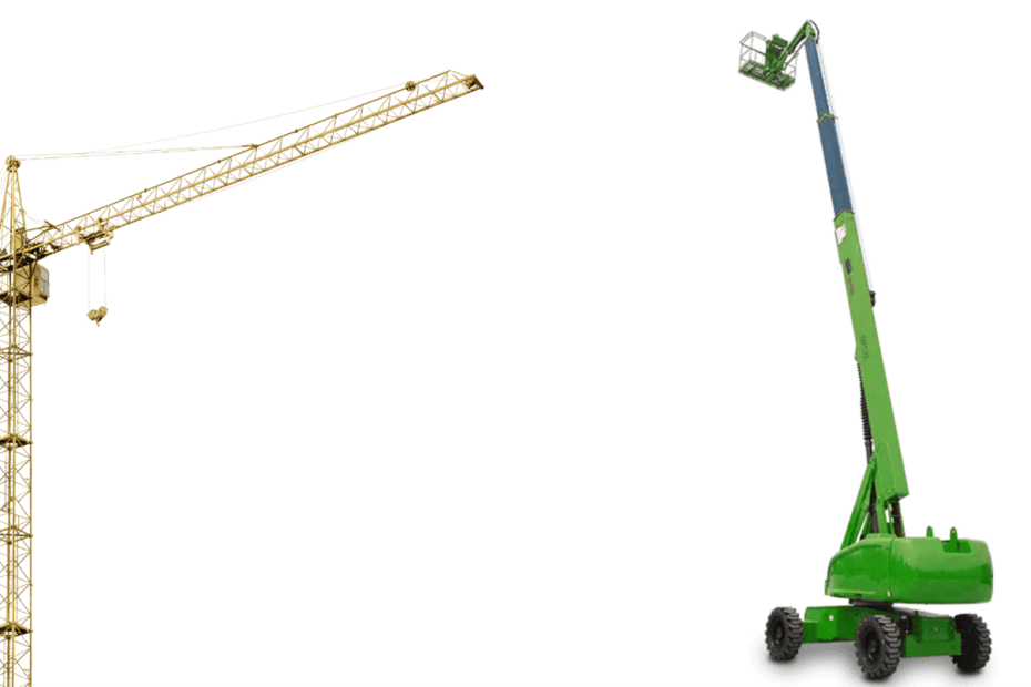 Boom Lifts vs. Cranes: Which is Better for Your Project? 14 Picture showing view if crane vs Jovoo Boom lift